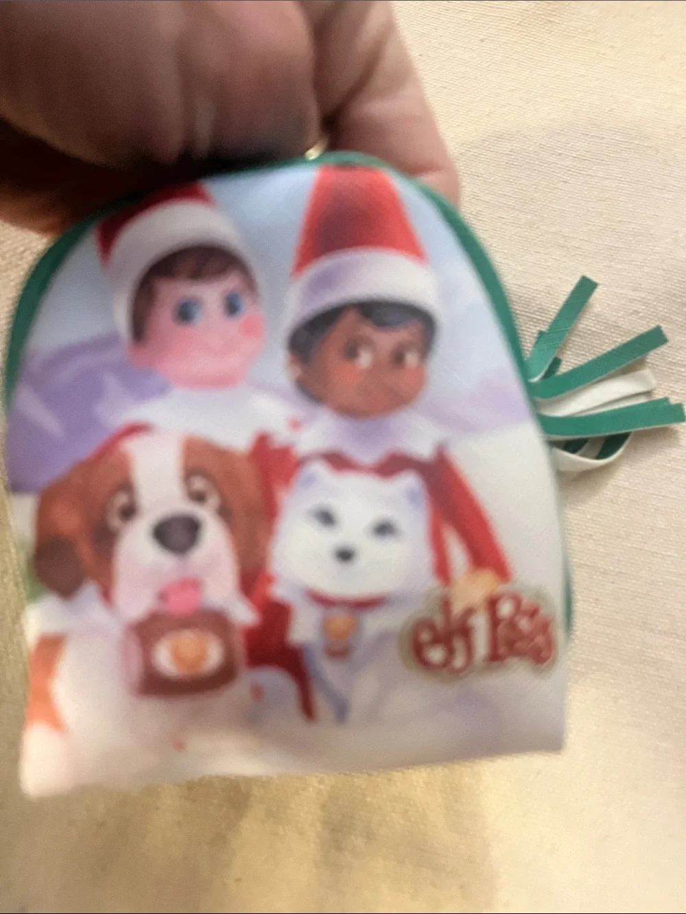 Green Kids Elf on the Shelf Mini Backpack Keychain change bag cute 96
